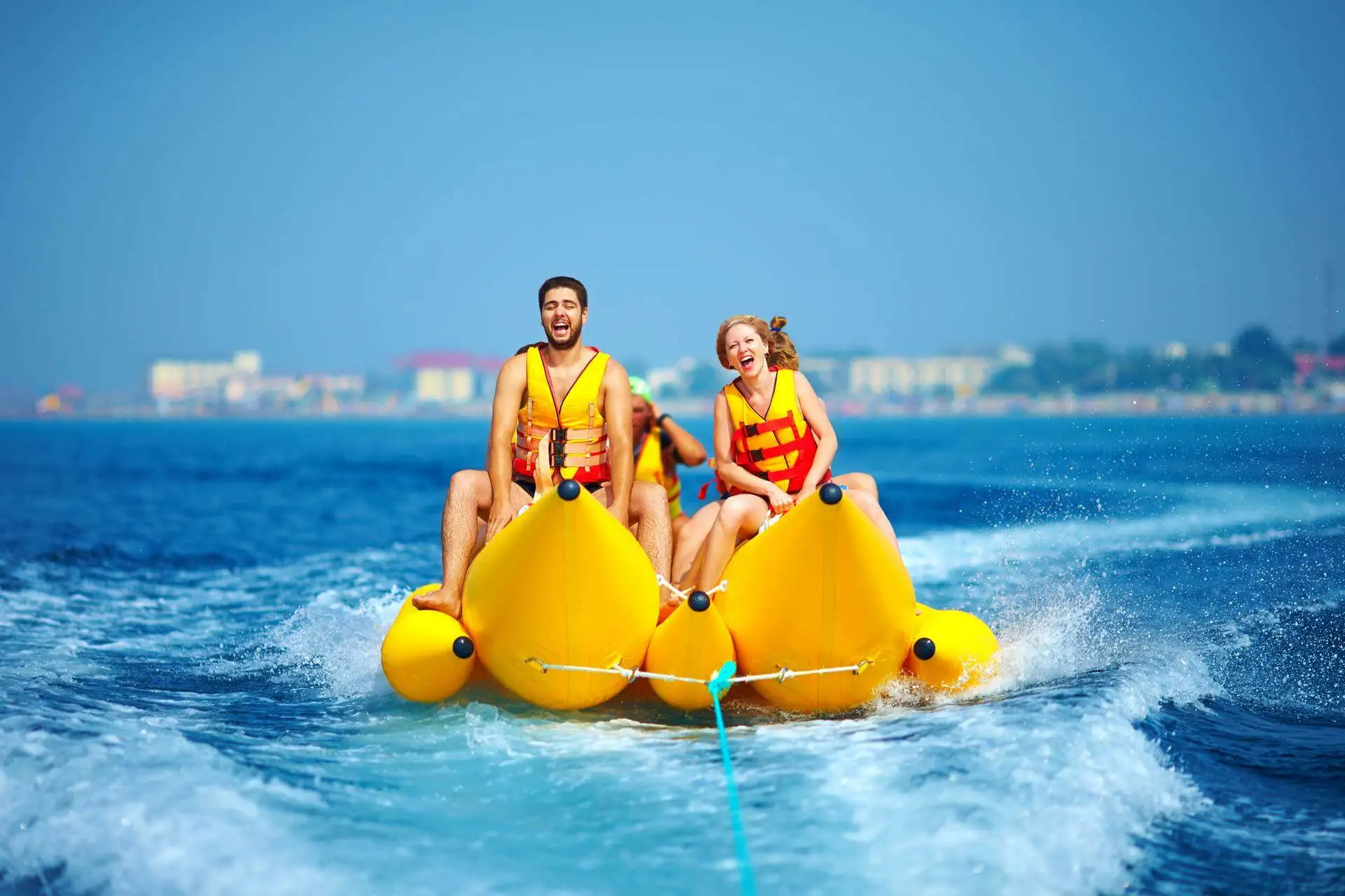 yacht rental Dubai with banana boat